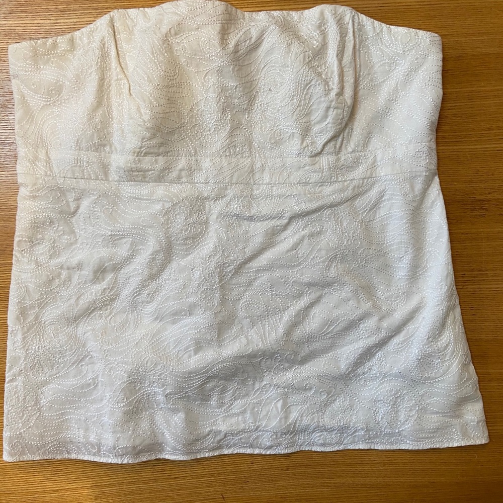 Lilly Pulitzer Embroidered White Tube Top Size 14